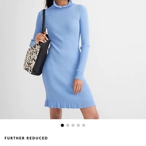 J.Crew turtle neck dress with ruffles size M